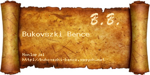 Bukovszki Bence névjegykártya