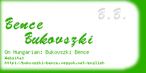 bence bukovszki business card